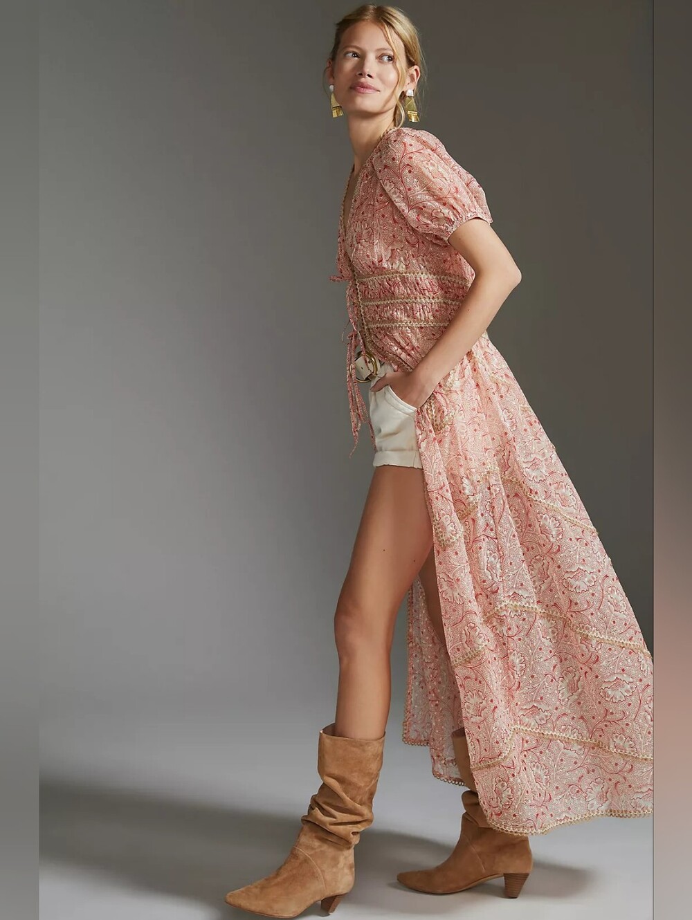 ANTHROPOLOGIE Forever That Girl Long Length Tie-Front Shirt - Size S - NWOT - Picture 3 of 6